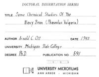 Some chemical studies of the navy bean (Phaseolus vulgaris)