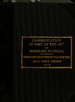 Proposed classification of part of the art of handling material