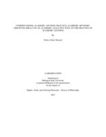 UNDERSTANDING ACADEMIC ADVISING PRACTICE : ACADEMIC ADVISORS’ PERCEIVED IMPACT OF AN ACADEMIC ANALYTICS TOOL ON THE PRACTICE OF ACADEMIC ADVISING