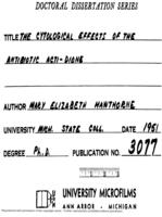 The cytological effects of the antibiotic Acti-dione