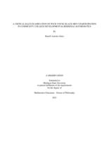 A Critical Race Examination of Four Young Black Men's Participation in Community College Developmental/Remedial Mathematics