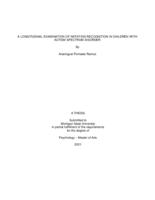 A LONGITUDINAL EXAMINATION OF IMITATION RECOGNITION IN CHILDREN WITH AUTISM SPECTRUM DISORDER