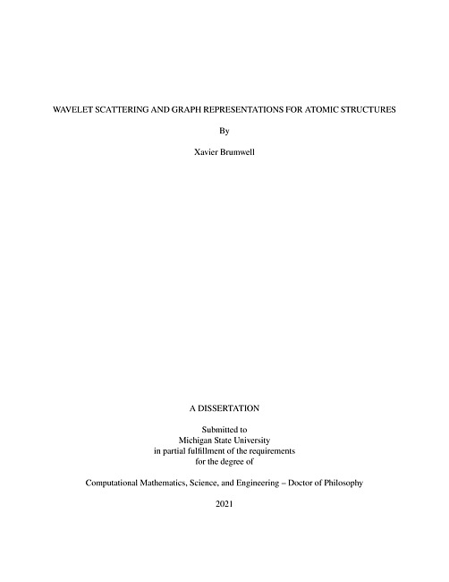 Wavelet scattering and graph representations for atomic structures