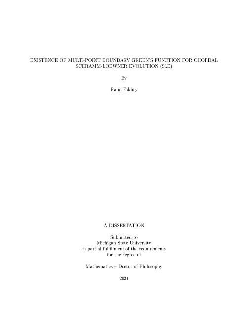 Existence of multi-point boundary green's function for chordal schramm-loewner evolution (sle)