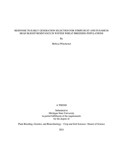 Response to early generation selection for stripe rust and fusarium head blight resistance in winter wheat breeding populations