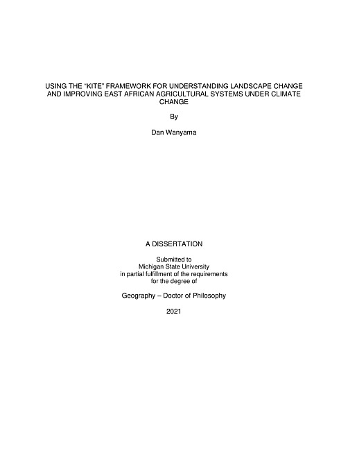 Using the "kite" framework for understanding landscape change and improving East African agricultural systems under climate change