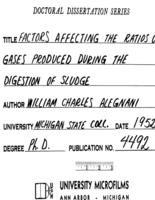 Factors affecting the ratios of gases produced during the digestion of sludge