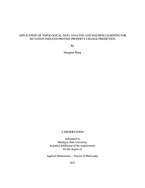 Application of topological data analysis and machine learning for mutation induced protein property change prediction