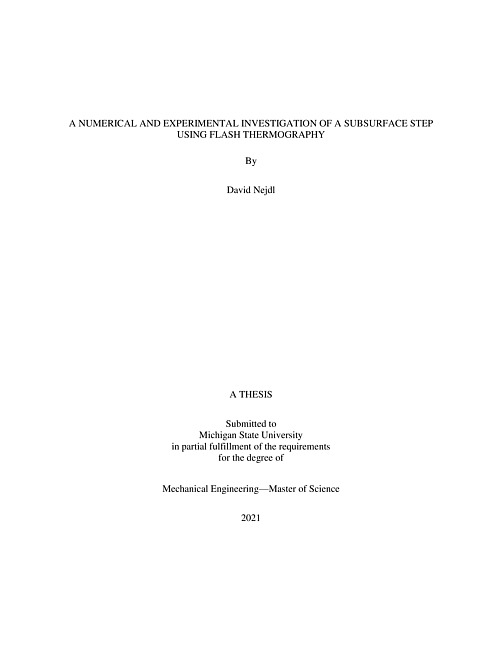 A numerical and experimental investigation of a subsurface step using flash thermography