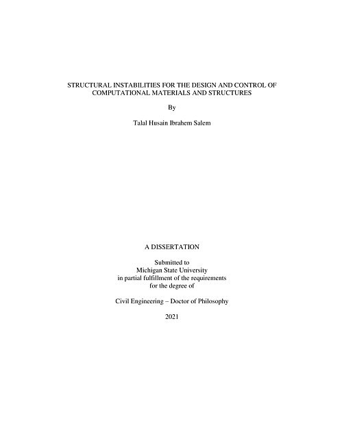 Structural instabilities for the design and control of computational materials and structures