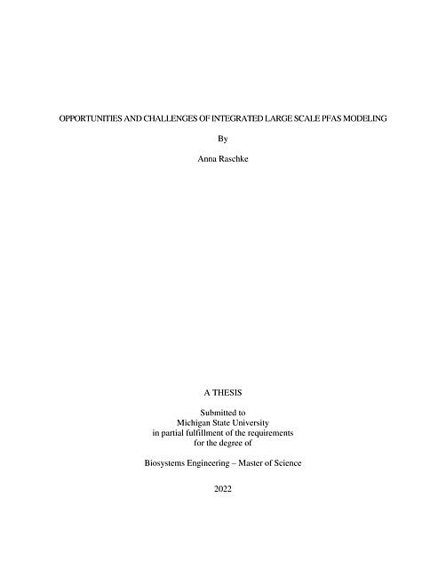 OPPORTUNITIES AND CHALLENGES OF INTEGRATED LARGE SCALE PFAS MODELING