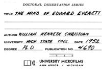 The mind of Edward Everett