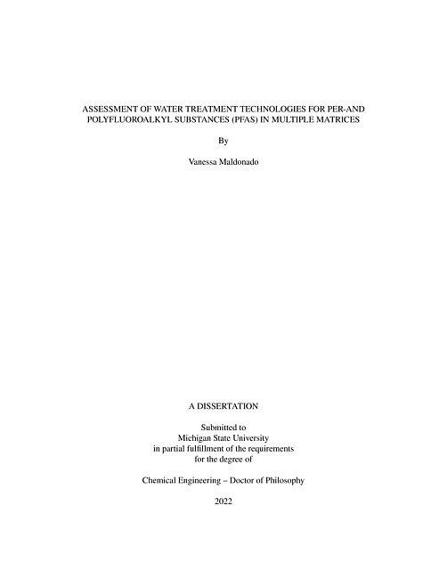 Assessment of water treatment technologies for per- and polyfluoroalkyl substances (PFAS) in multiple matrices