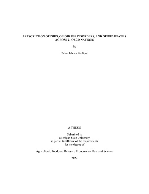 Prescription opioids, opioid use disorders, and opioid deaths across 21 OECD nations