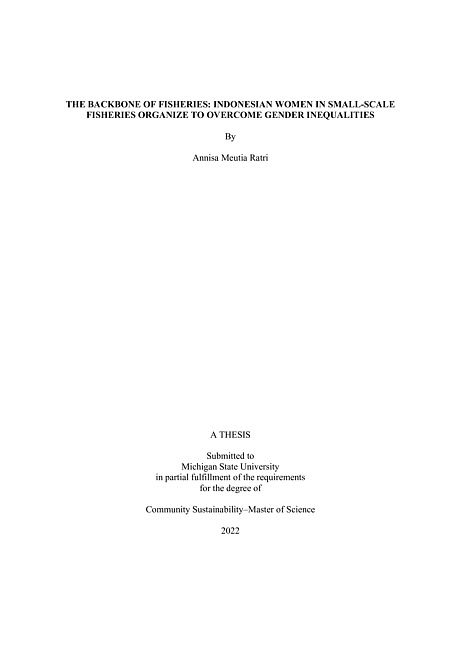The backbone of fisheries : Indonesian women in small-scale fisheries organize to overcome gender inequalities