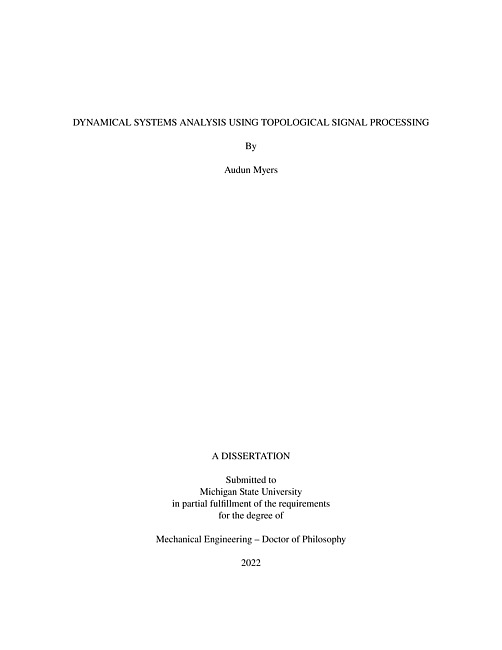 Dynamical systems analysis using topological signal processing