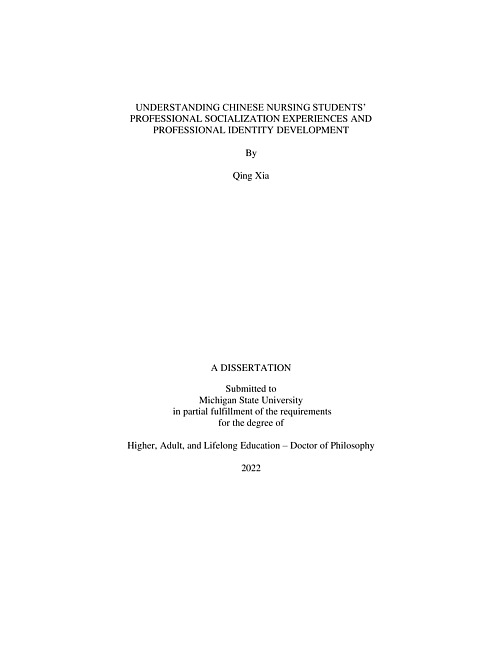 Understanding Chinese nursing students' professional socialization experiences and professional identity development