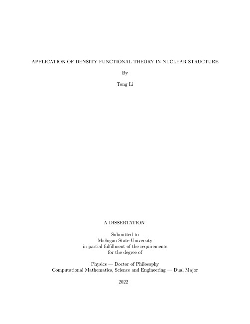 Application of density functional theory in nuclear structure