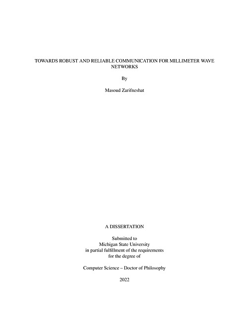 Towards robust and reliable communication for millimeter wave networks