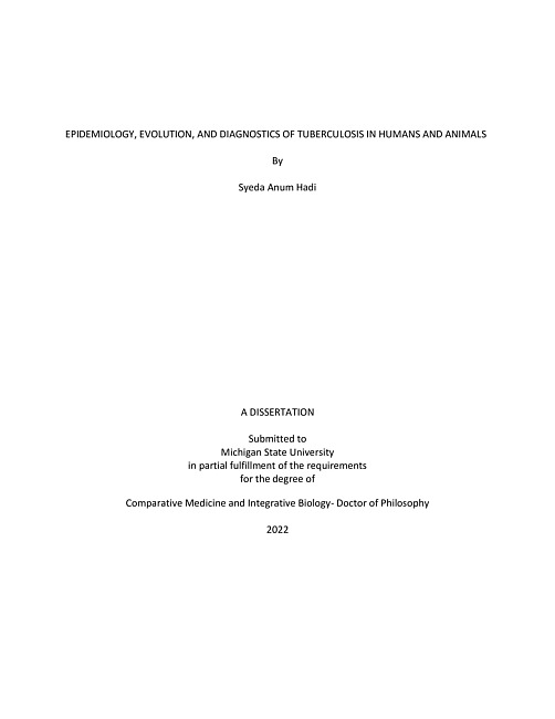 Epidemiology, evolution, and diagnostics of tuberculosis in humans and animals