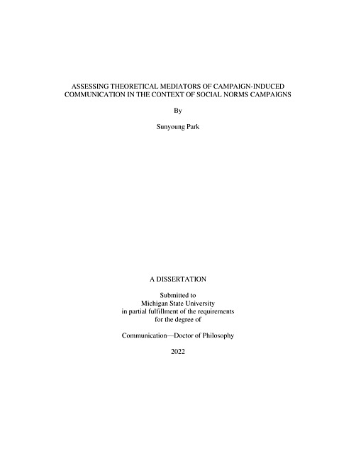 Assessing theoretical mediators of campaign-induced communication in the context of social norms campaigns