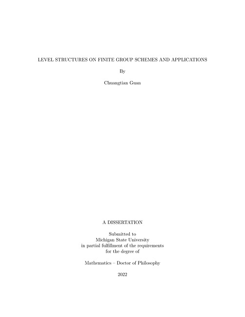 Level Structures on Finite Group Schemes and Applications