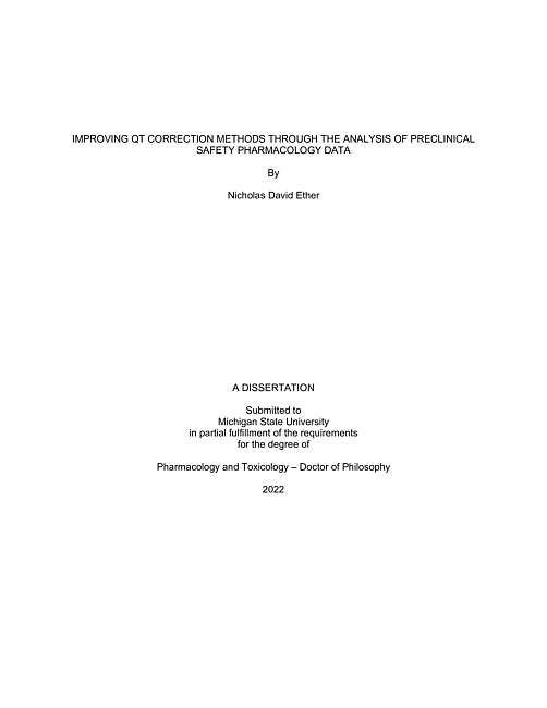 Improving QT correction methods through the analysis of preclinical safety pharmacology data