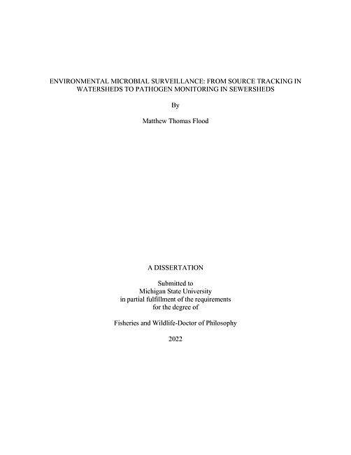 Environmental microbial surveillance : from source tracking in watersheds to pathogen monitoring in sewersheds