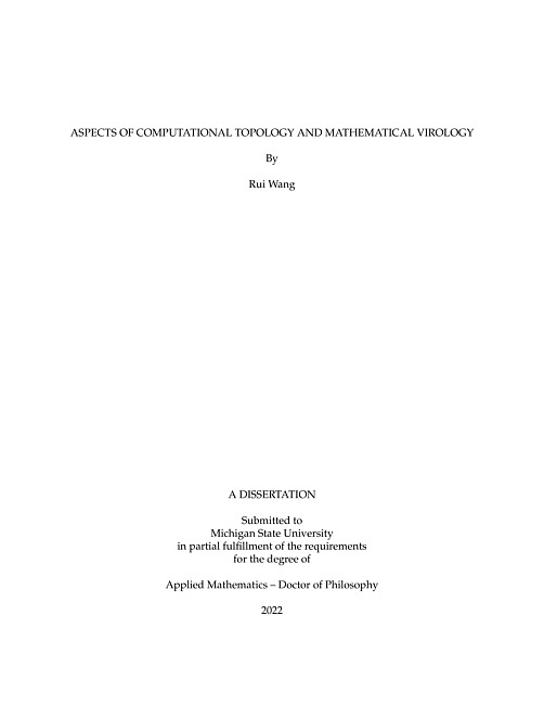 Aspects of computational topology and mathematical virology