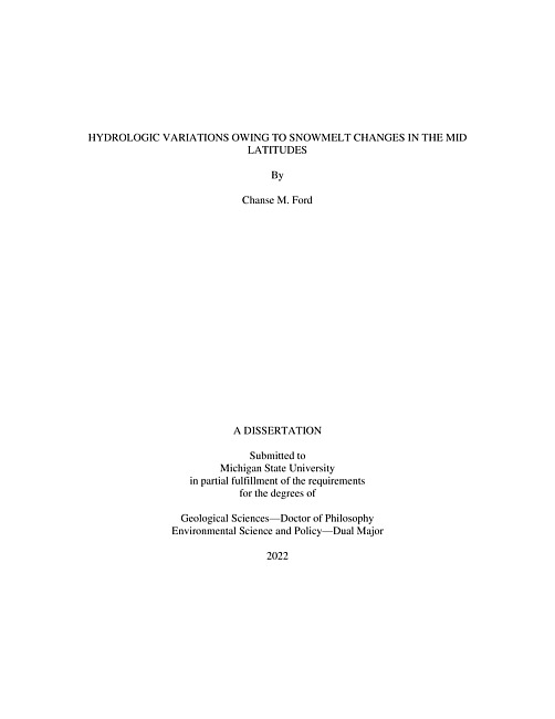 Hydrologic variations owing to snowmelt changes in the mid latitudes