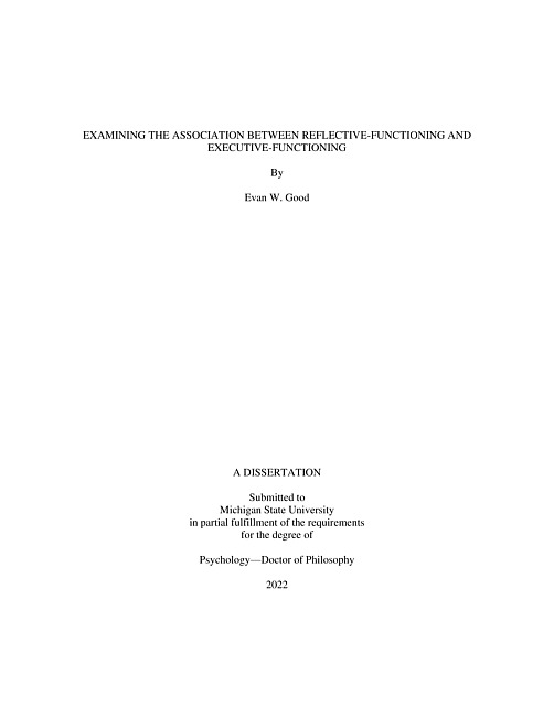 Examining the association between reflective-functioning and executive-functioning