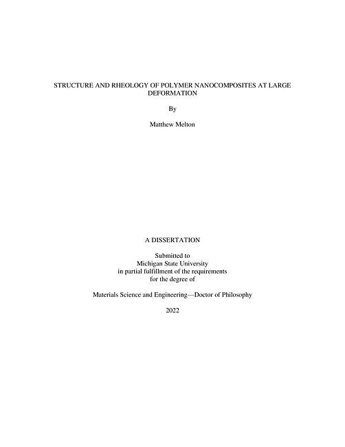 Structure and rheology of polymer nanocomposites at large deformation