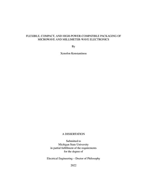 Flexible, compact, and high-power-compatible packaging of microwave and millimeter-wave electronics