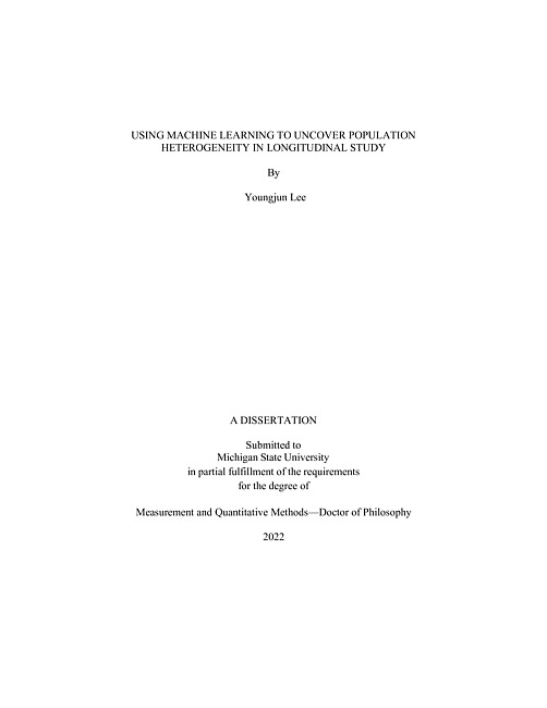 Using machine learning to uncover population heterogeneity in longitudinal study