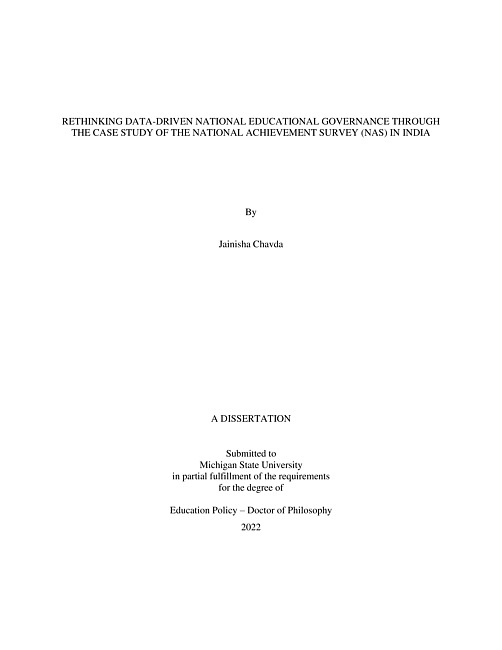 Rethinking data-driven national educational governance through the case study of the National Achievement Survey (NAS) in India