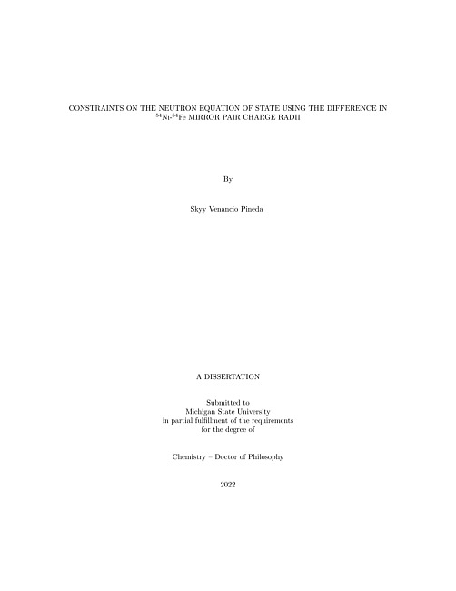 Constraints on the neutron equation of state using the difference in 54Ni-54Fe mirror pair charge radii