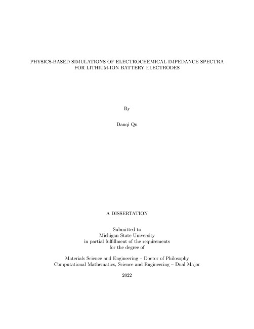 Physics-based simulations of electrochemical impedance spectra for lithium-ion battery electrodes