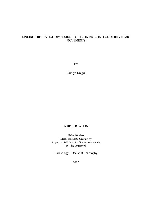 Linking the spatial dimension to the timing control of rhythmic movements