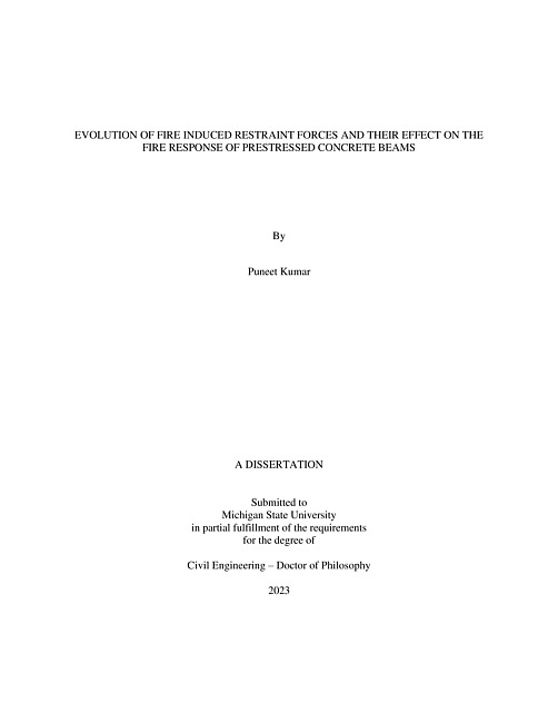 Evolution of fire induced restraint forces and their effect on the fire response of prestressed concrete beams