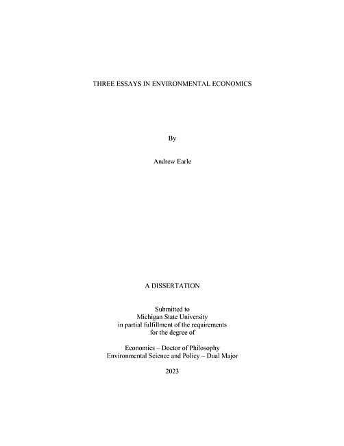 Three Essays in Environmental Economics