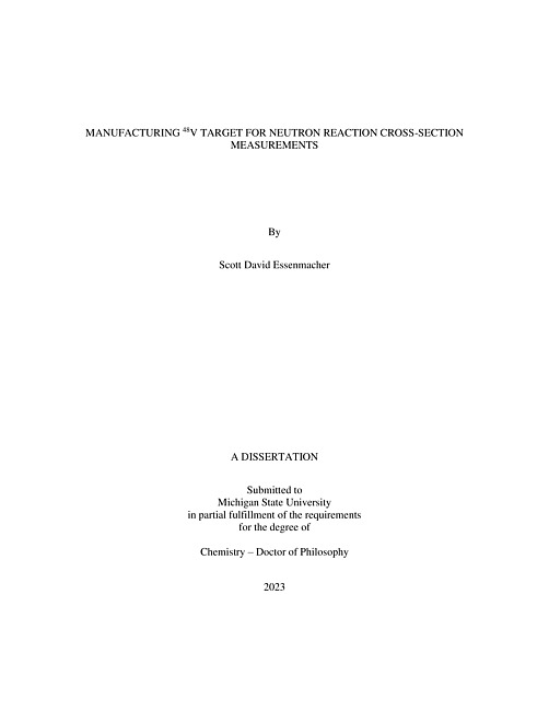 MANUFACTURING 48V TARGET FOR NEUTRON REACTION CROSS-SECTION MEASUREMENTS