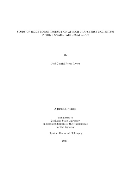 Study of Higgs Boson production at high transverse momentum in the b-quark pair decay mode