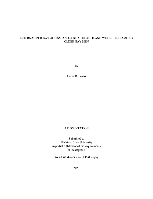 Internalized gay ageism and sexual health and well-being among older gay men