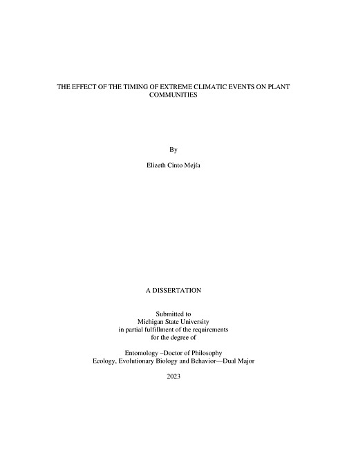 The effect of the timing of extreme climatic events on plant communities