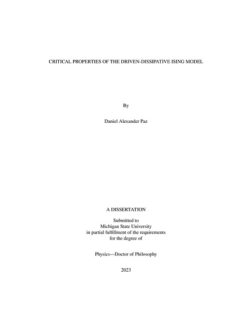 Critical properties of the driven-dissipative ising model