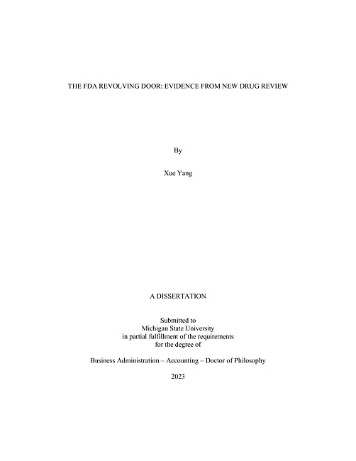 The FDA revolving door : evidence from new drug review