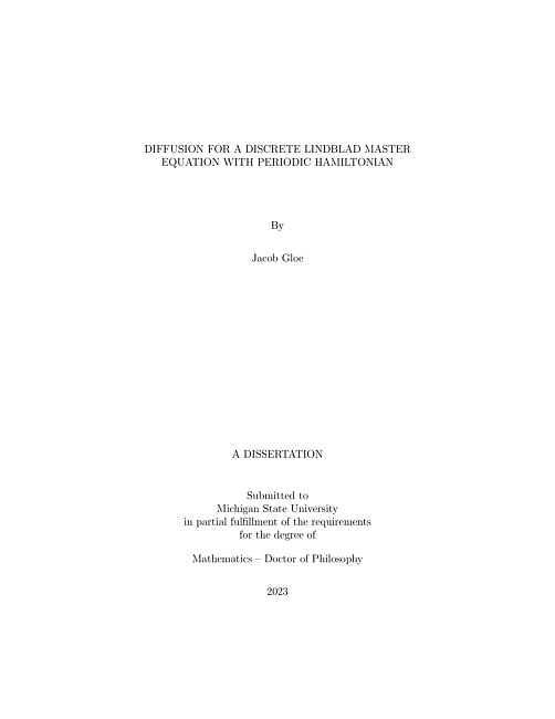 Diffusion for a discrete Lindblad master equation with periodic Hamiltonian