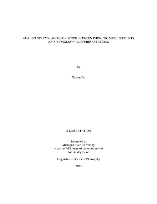 Against strict correspondence between phonetic measurements and phonological representations