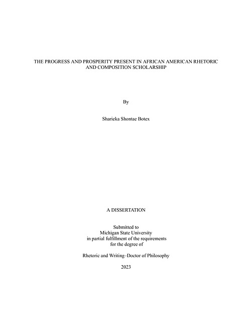 The progress and prosperity present in African American rhetoric and composition scholarship