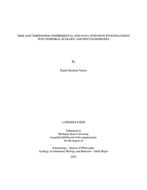 Time and terpenoids : experimental and data-intensive investigations into temporal ecology and phytochemistry